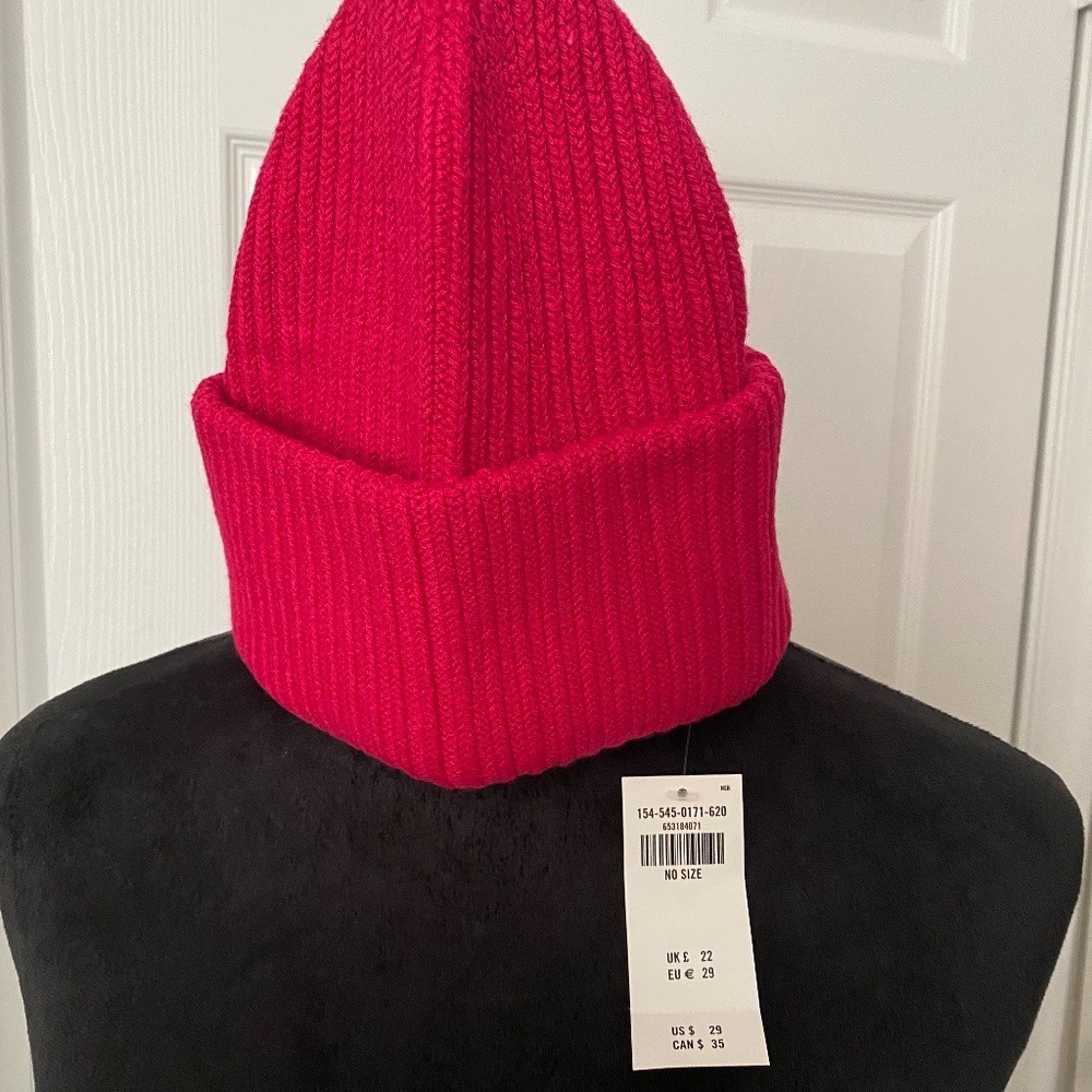 Abercrombie & Fitch Pink Ribbed Beanie‎ Knit Hat